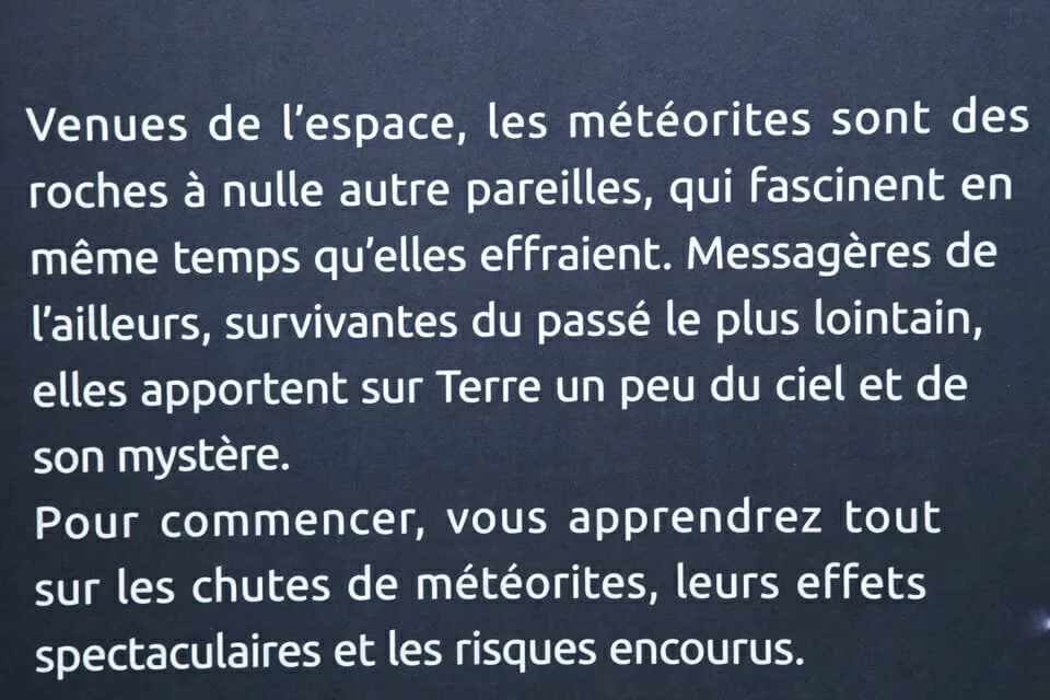 Exposition Météorites grande galerie de l évolution